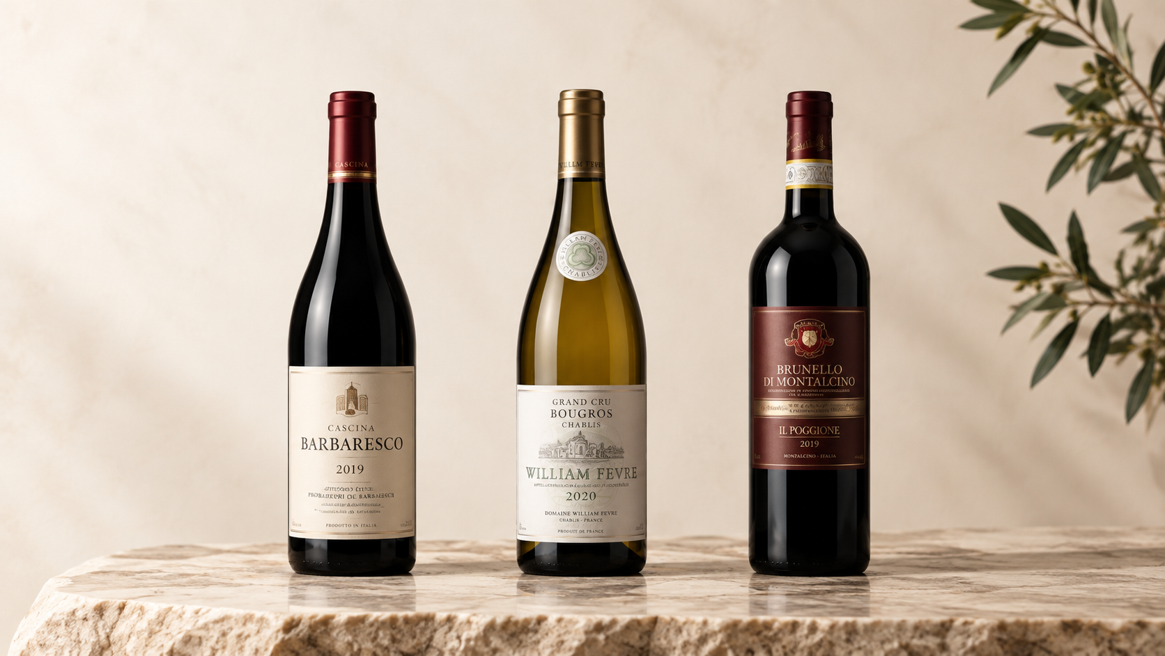 Three wines selected by the Monzù Cellar sommelier